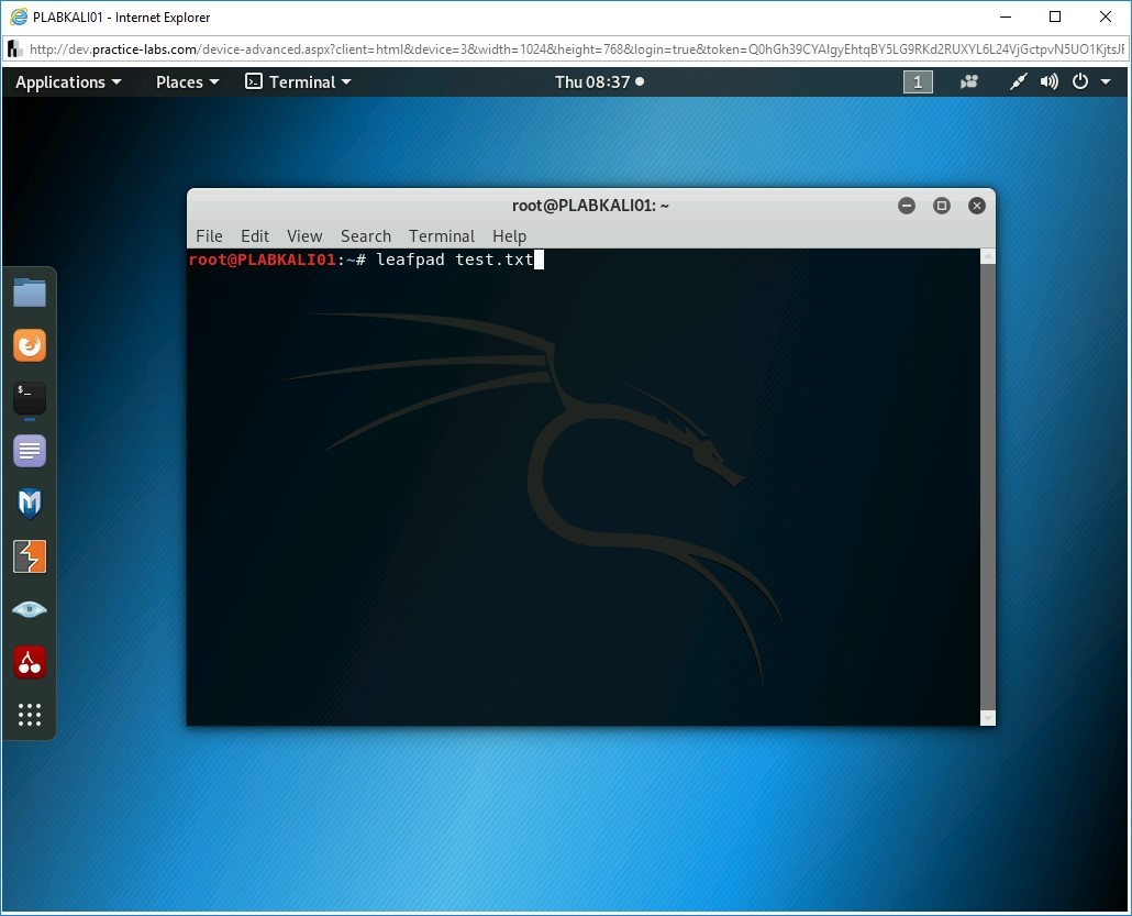 Figure 1.18 Screenshot of PLABKALI01