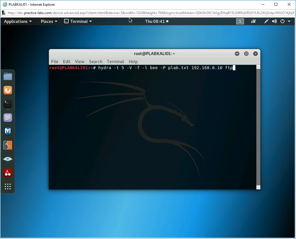 Figure 1.20 Screenshot of PLABKALI01