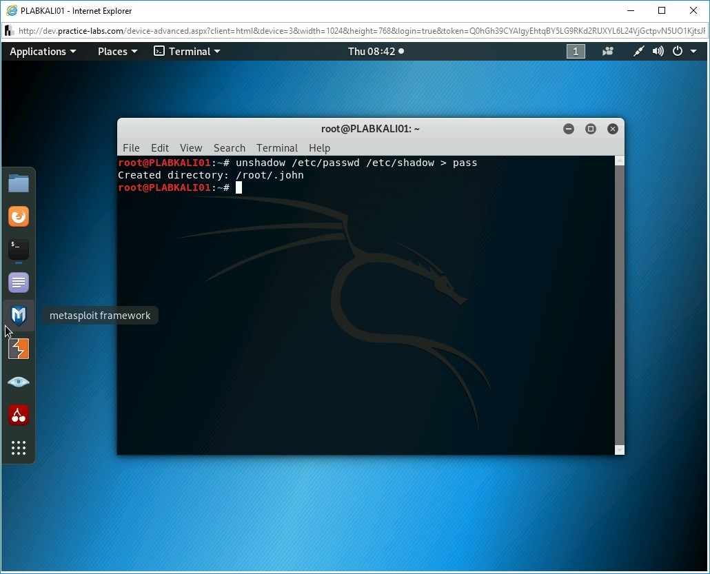 Figure 2.1 Screenshot of PLABKALI01