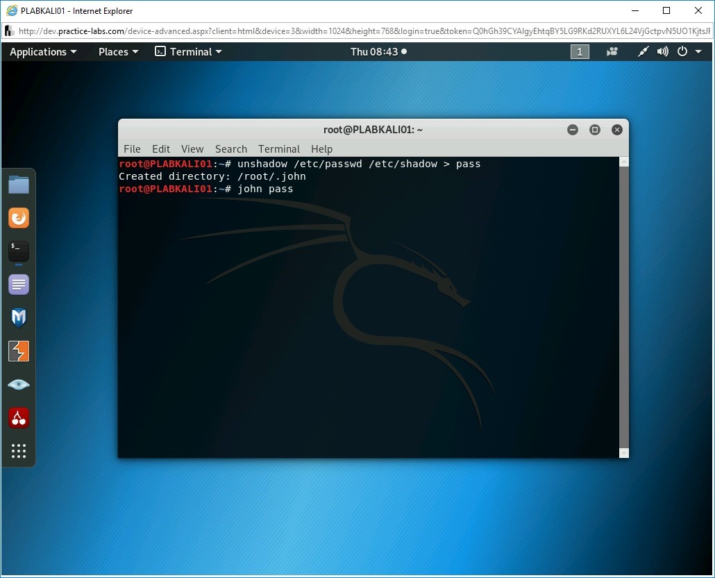 Figure 2.2 Screenshot of PLABKALI01