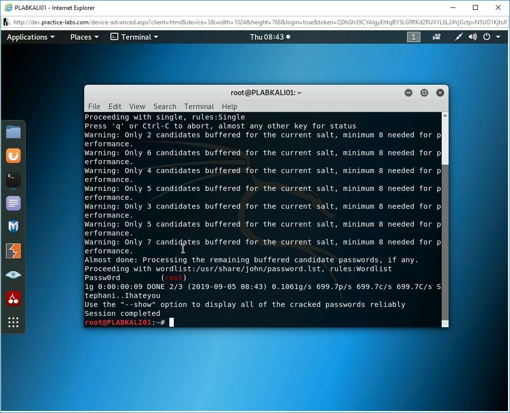 Figure 2.3 Screenshot of PLABKALI01