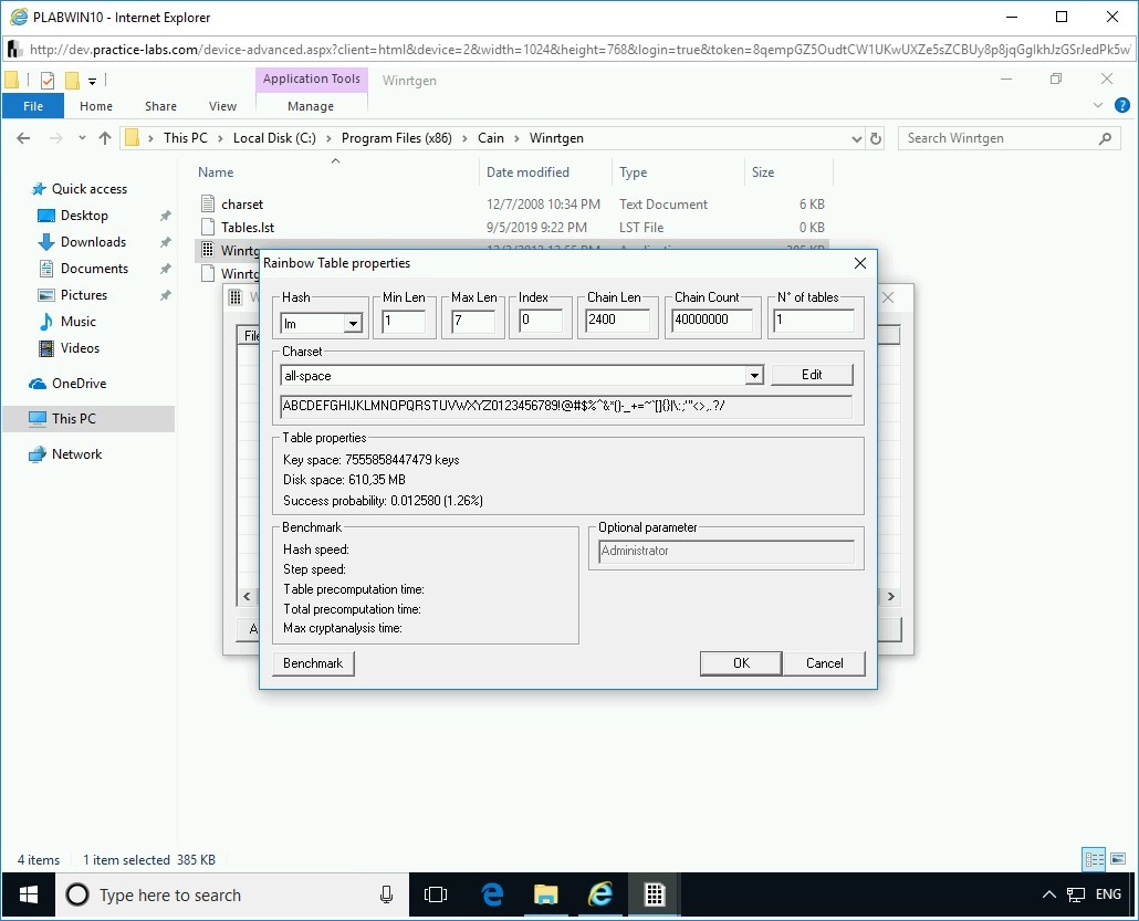 Figure 2.8 Screenshot of PLABWIN10