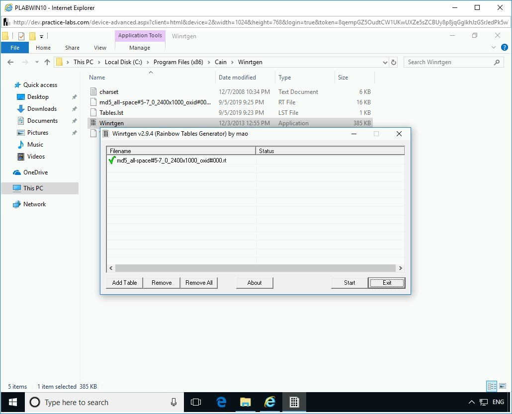 Figure 2.11 Screenshot of PLABWIN10