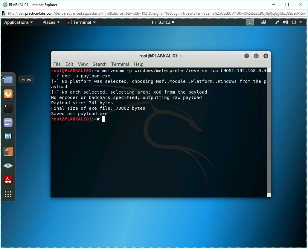 Figure 3.2 Screenshot of PLABKALI01