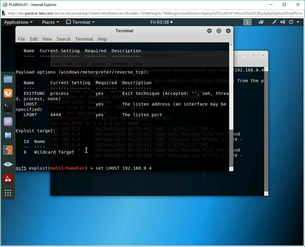 Figure 3.17 Screenshot of PLABKALI01