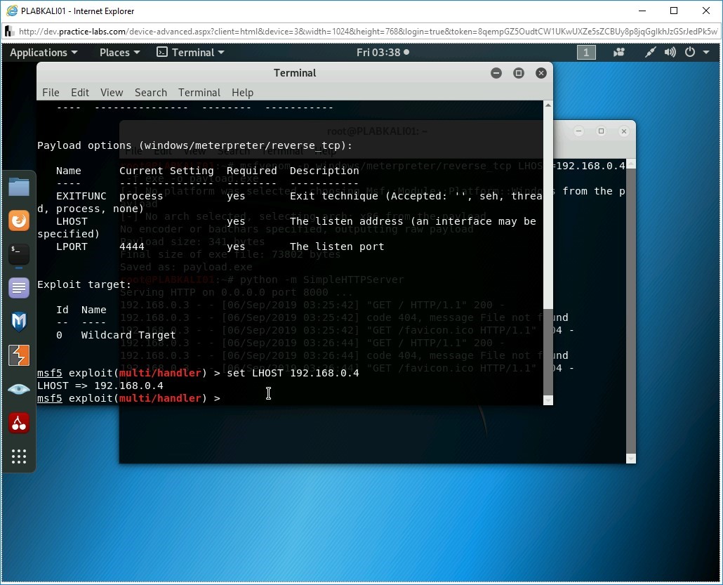 Figure 3.18 Screenshot of PLABKALI01