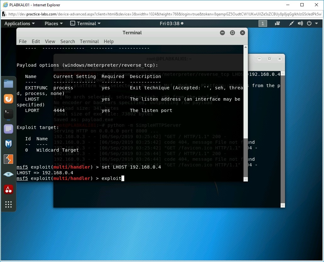 Figure 3.19 Screenshot of PLABKALI01