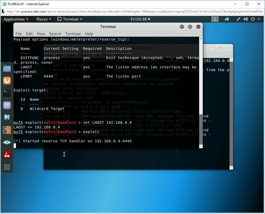 Figure 3.20 Screenshot of PLABKALI01