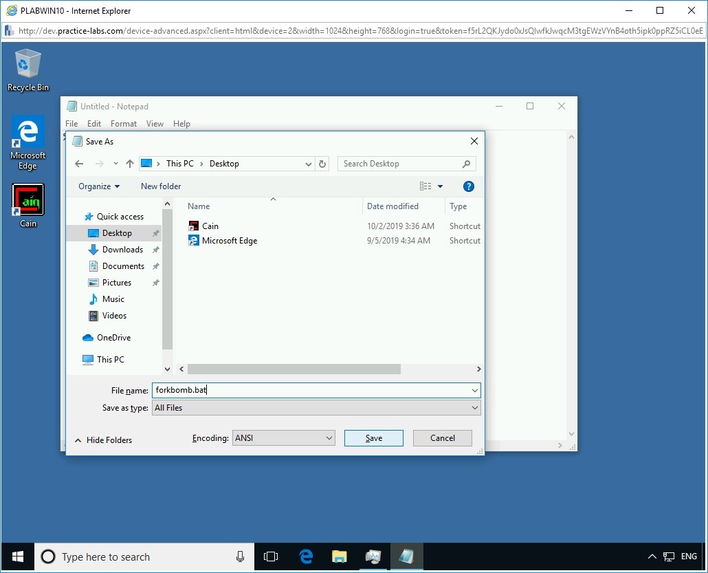 Figure 1.9 Screenshot of PLABWIN10
