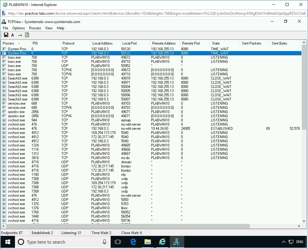 Figure 3.12 Screenshot of PLABWIN10