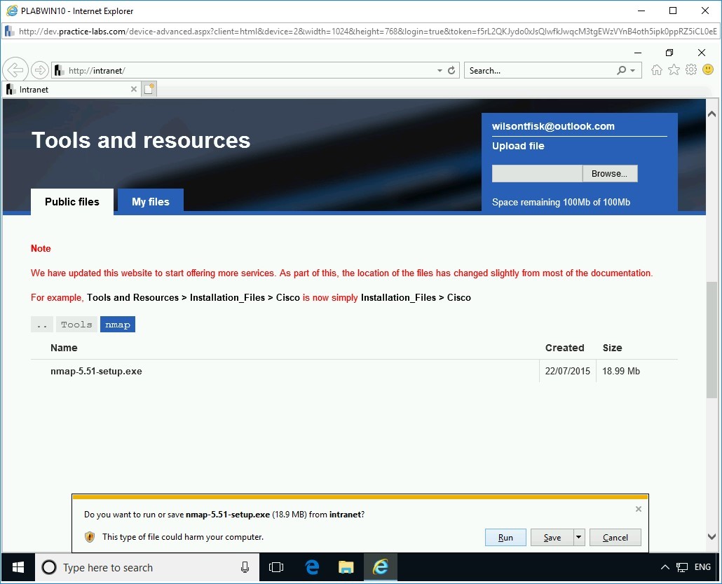 Figure 4.5 Screenshot PLABWIN10