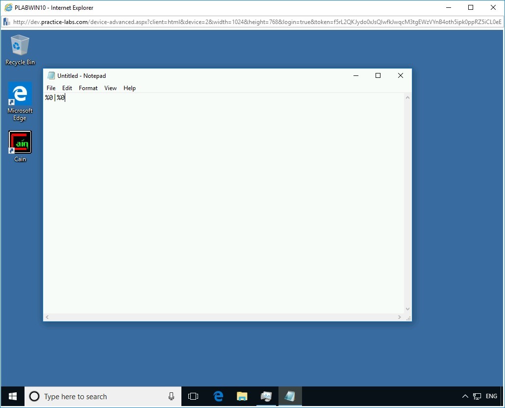 Figure 1.7 Screenshot of PLABWIN10