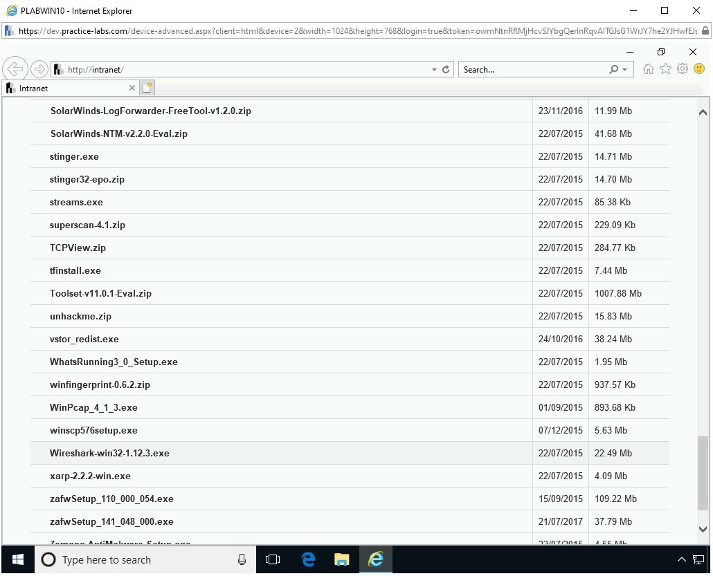 Figure 1.5 Screenshot of PLABWIN10