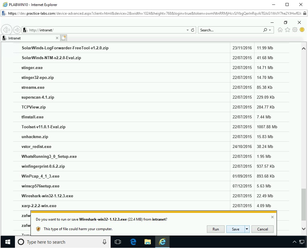Figure 1.6 Screenshot of PLABWIN10