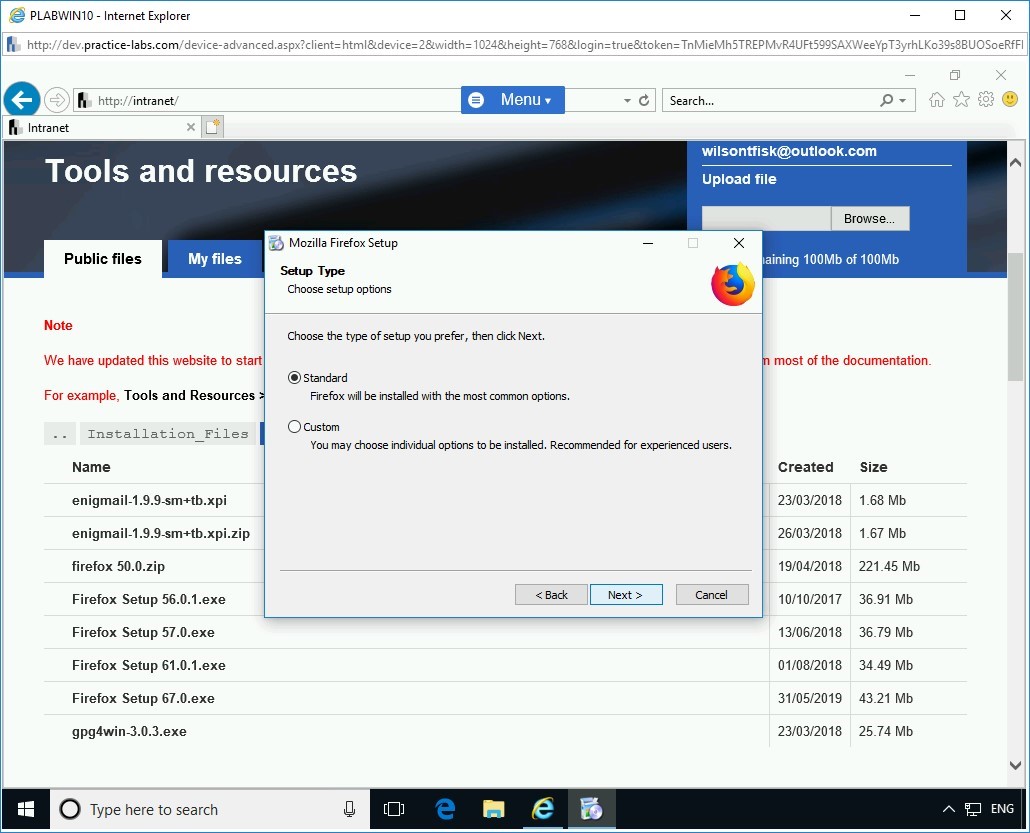 Figure 1.9 Screenshot of PLABWIN10