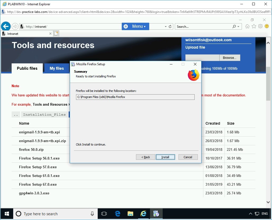 Figure 1.10 Screenshot of PLABWIN10