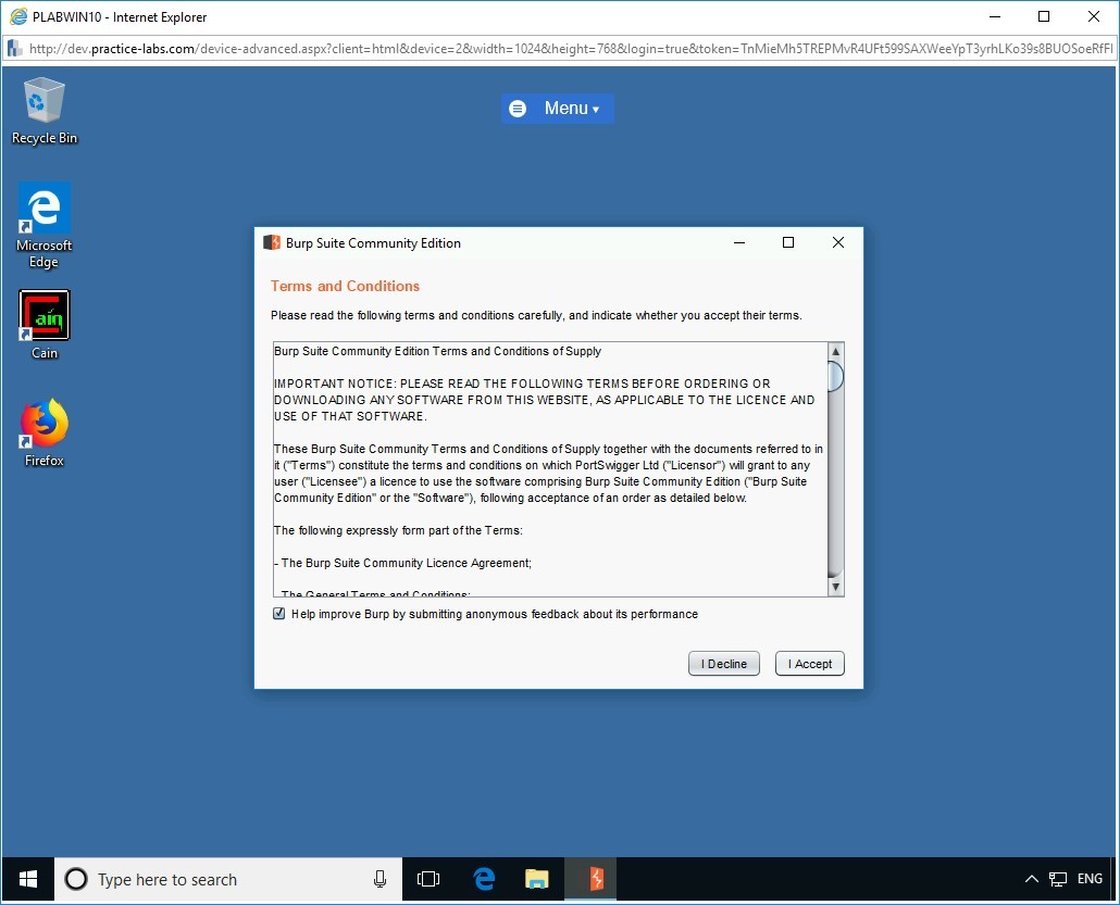 Figure 1.24 Screenshot of PLABWIN10