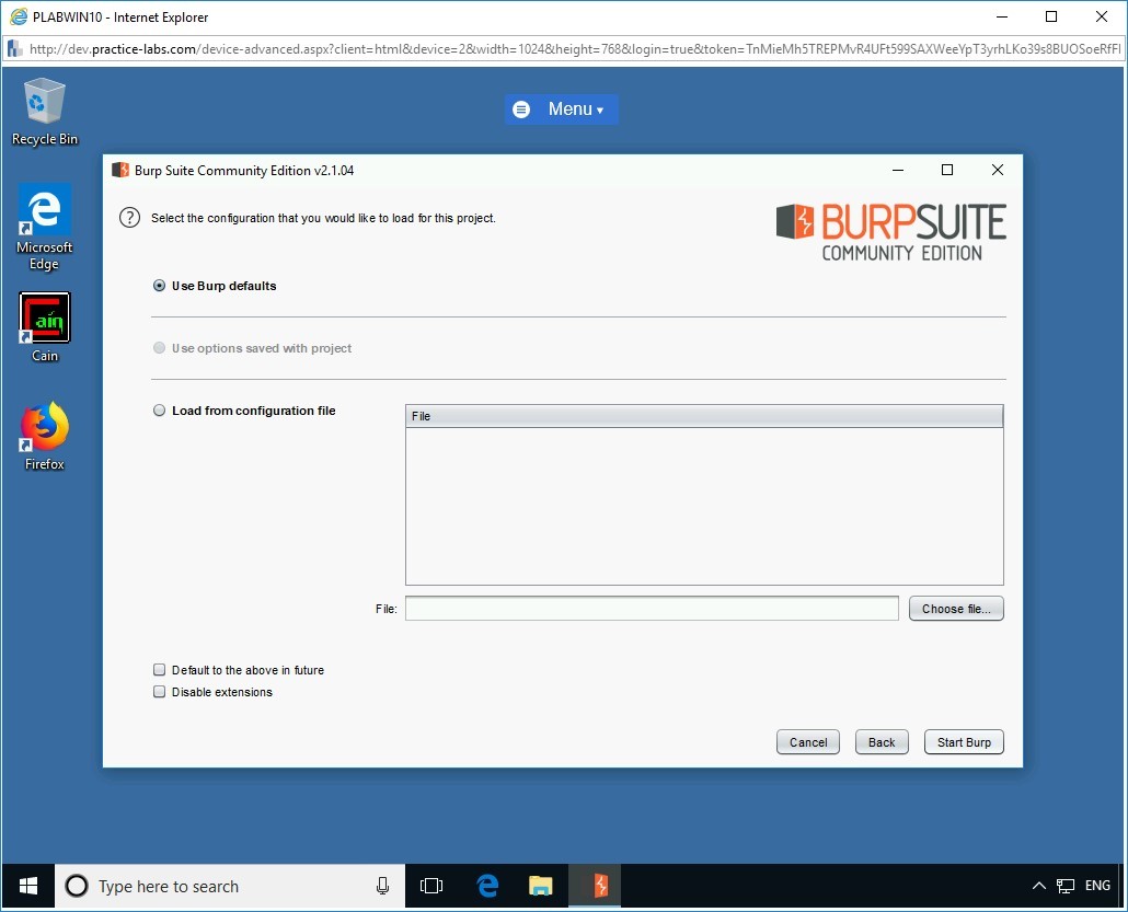 Figure 1.26 Screenshot of PLABWIN10