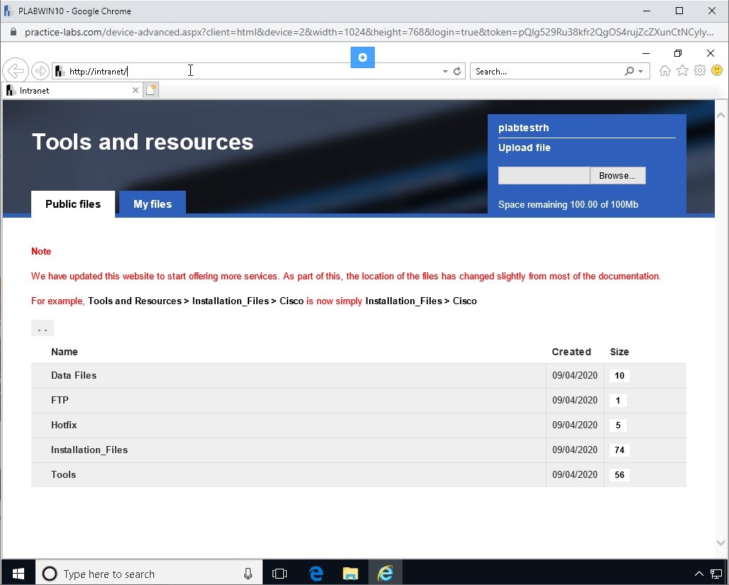 Figure 1.2 Screenshot of PLABWIN10