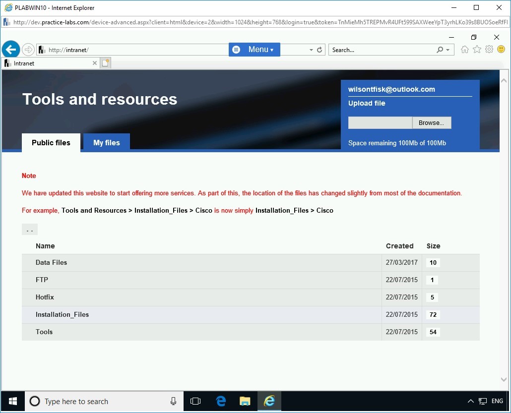 Figure 1.3 Screenshot of PLABWIN10