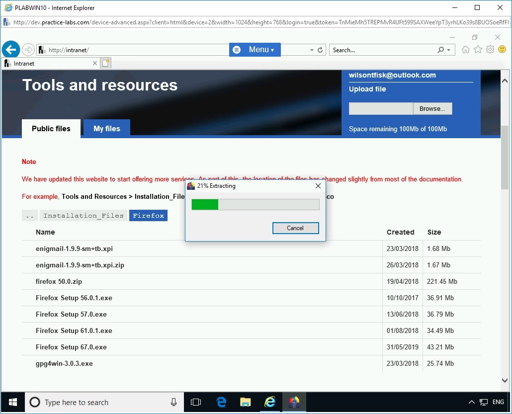 Figure 1.7 Screenshot of PLABWIN10
