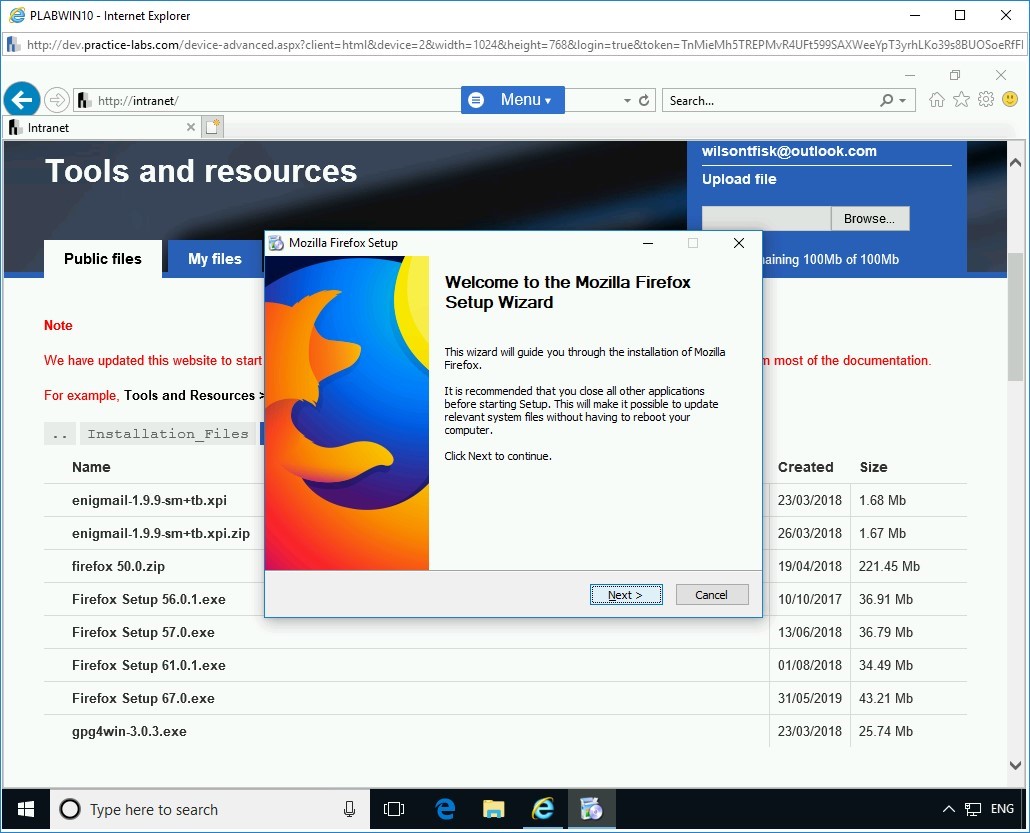 Figure 1.8 Screenshot of PLABWIN10