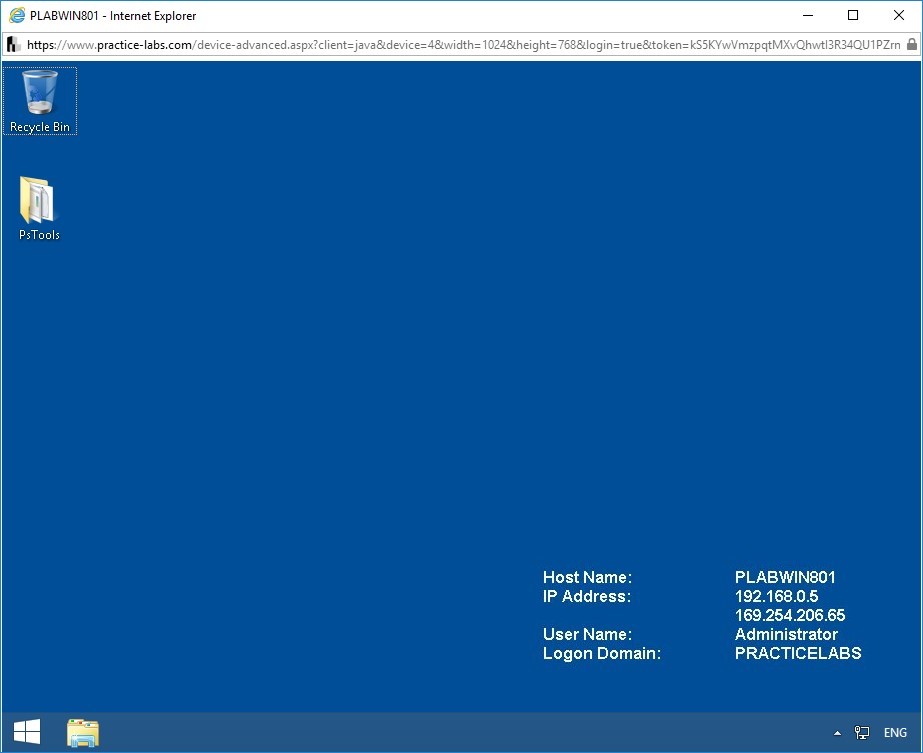 Figure 2.1 Screenshot of PLABWIN801 desktop