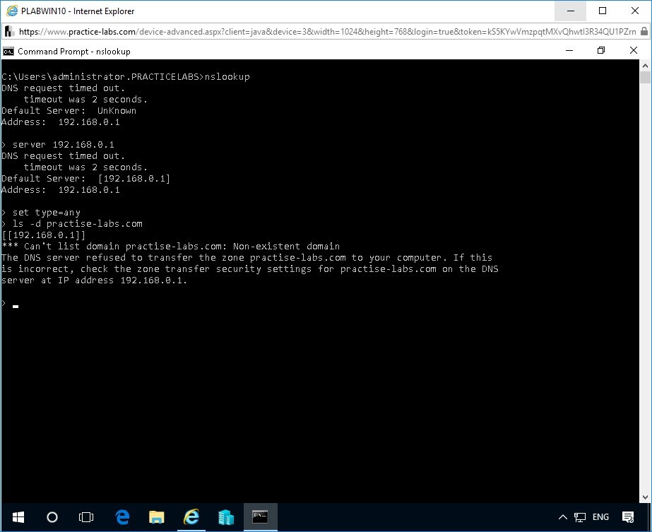 Figure 1.5 Screenshot of the Command Prompt window on PLABWIN10
