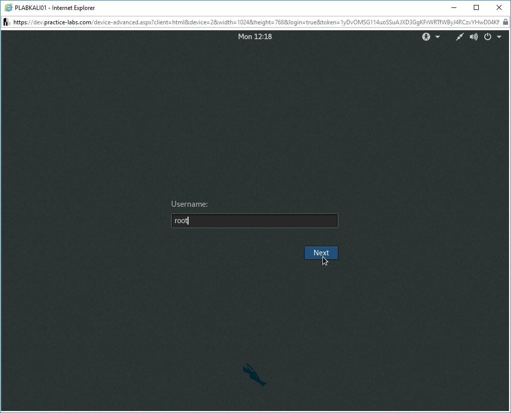 Figure 1.6 Screenshot of PLABKALI01