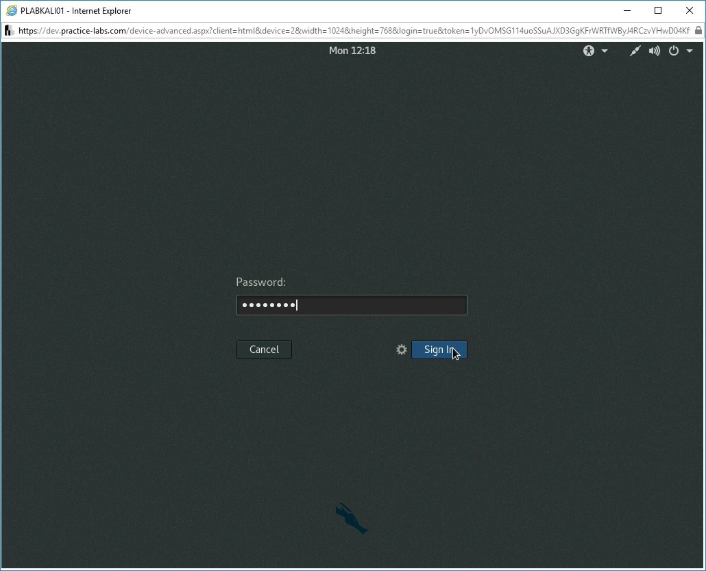 Figure 1.7 Screenshot of PLABKALI01