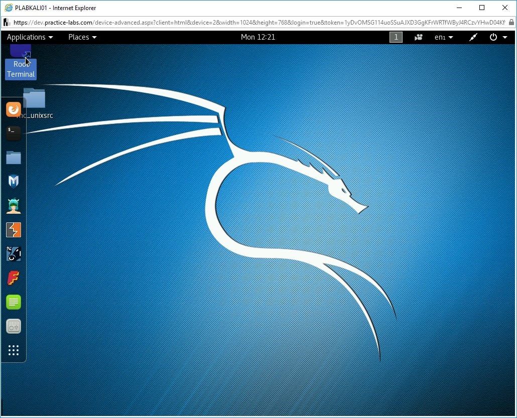 Figure 1.9 Screenshot of PLABKALI01