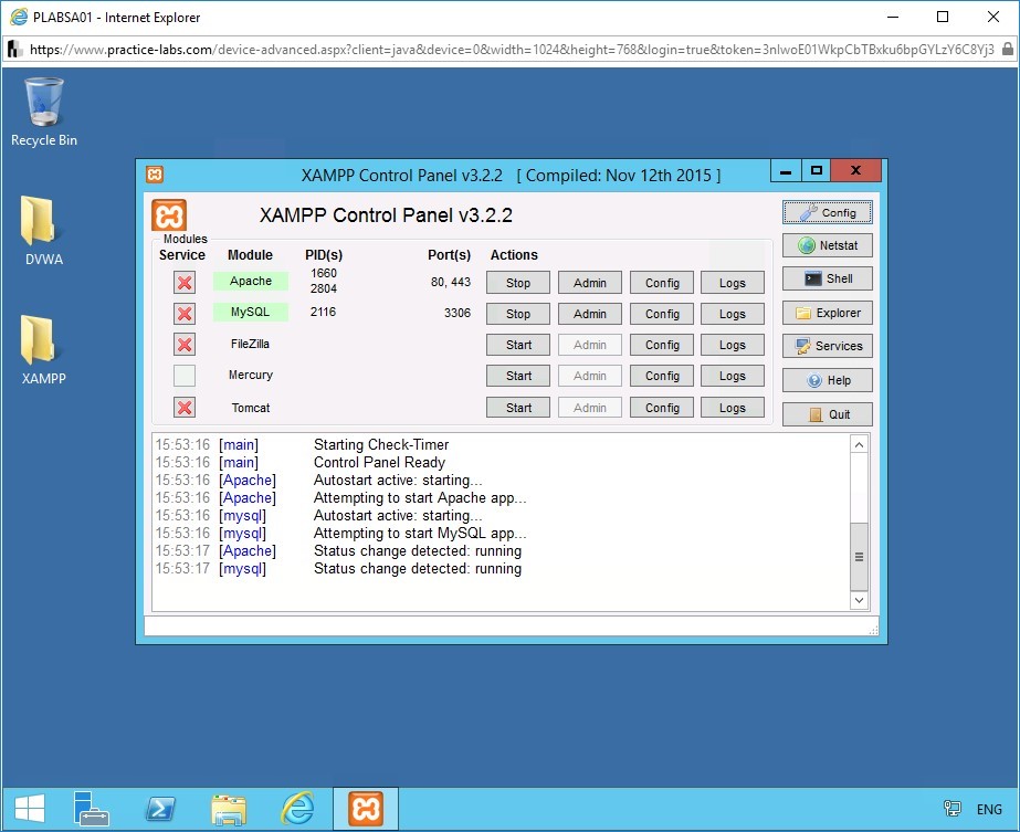 Figure 1.1 Screenshot of PLABSA01 device