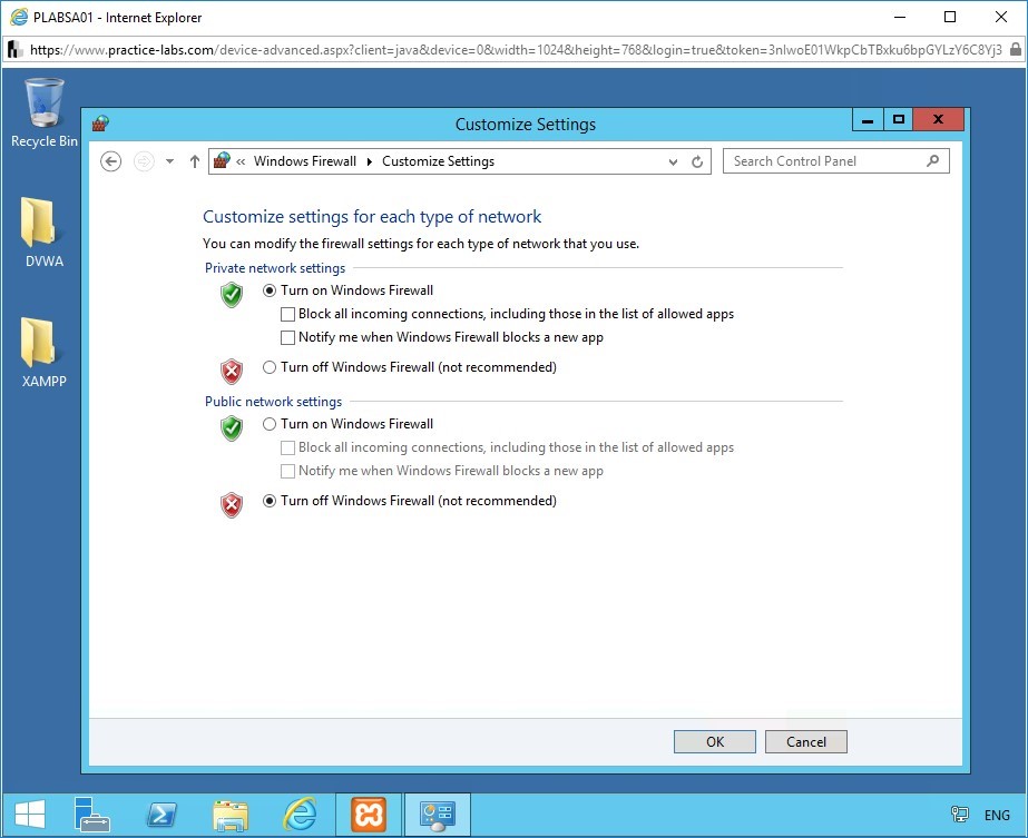 Figure 1.26 Screenshot of Customize Settings page on PLABSA01 device
