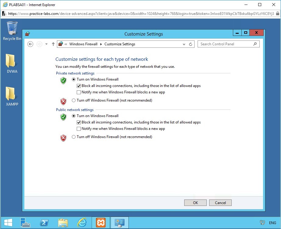 Figure 1.27 Screenshot of Customize Settings page on PLABSA01 device