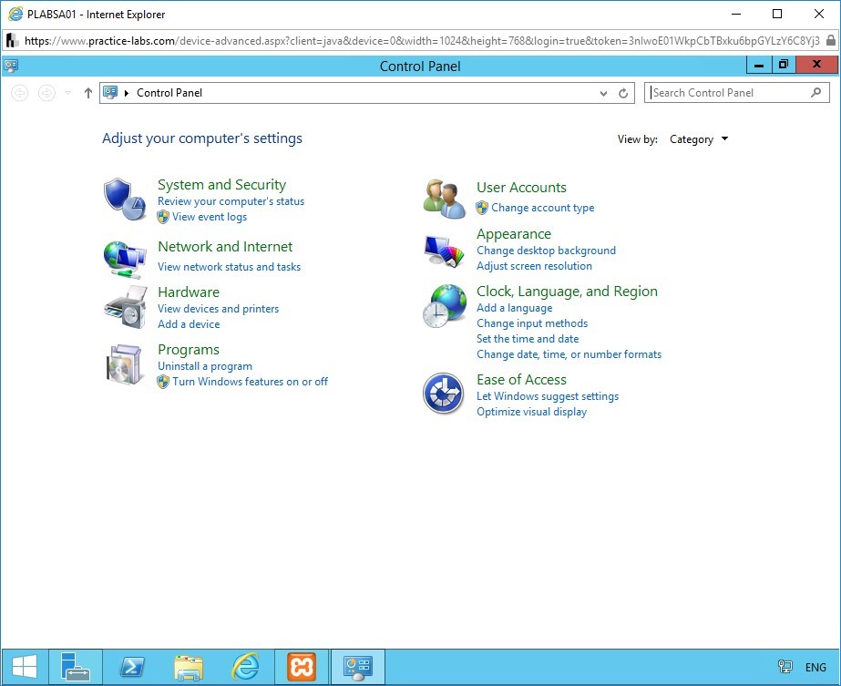 Figure 2.4 Screenshot of Control Panel on PLABSA01 device