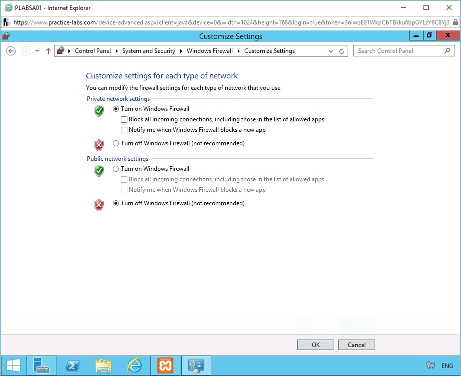 Figure 2.7 Screenshot of Customized Settings page on PLABSA01 device