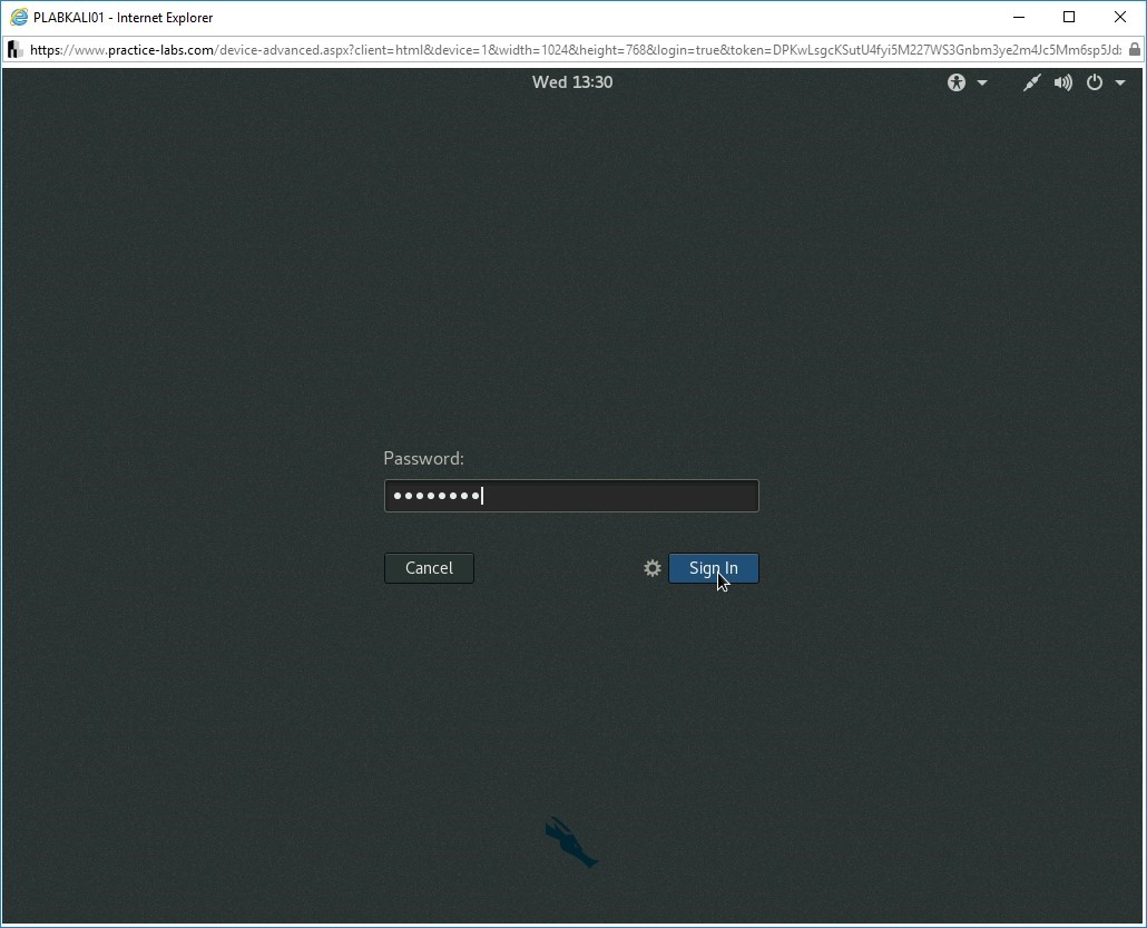 Figure 1.4 Screenshot of device PLABKALI01
