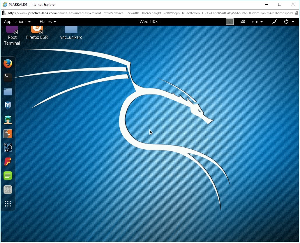 Figure 1.5 Screenshot of device PLABKALI01