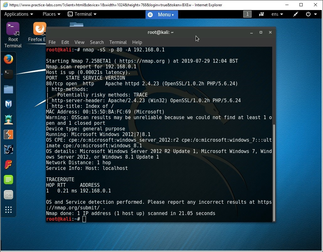 Figure 1.10 Screenshot of PLABKALI01