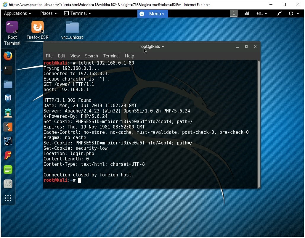 Figure 1.7 Screenshot of PLABKALI01