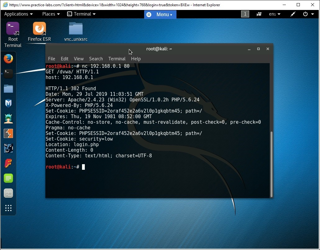 Figure 1.9 Screenshot of PLABKALI01