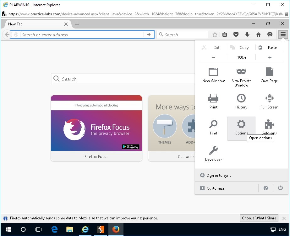 Figure 1.15 Screenshot of Mozilla Firefox window on device PLABWIN10