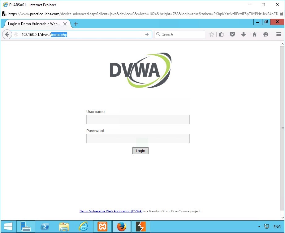 Figure 1.28 Screenshot of Mozilla Firefox window on PLABSA01 device