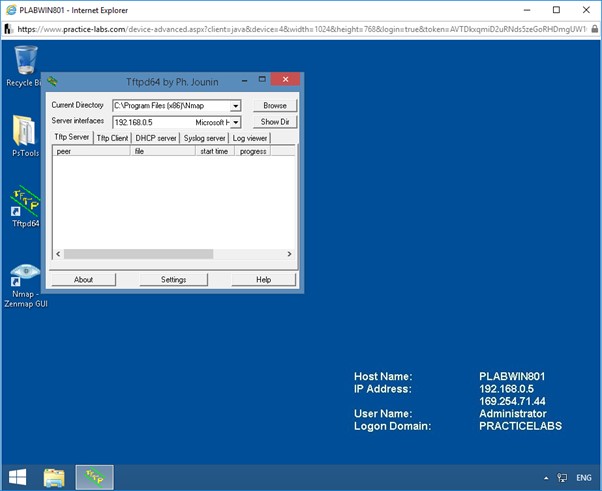 Figure 1.14 Screenshot of Tftpd64 by Ph. Jounin window
