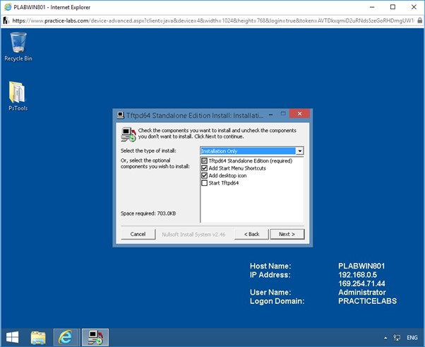 Figure 1.5 Screenshot of Tftpd64 Standalone Edition Install window