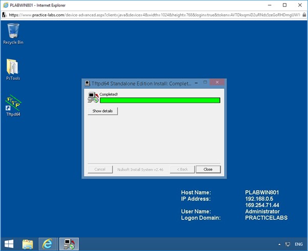 Figure 1.7 Screenshot of Tftpd64 Standalone Edition Install window